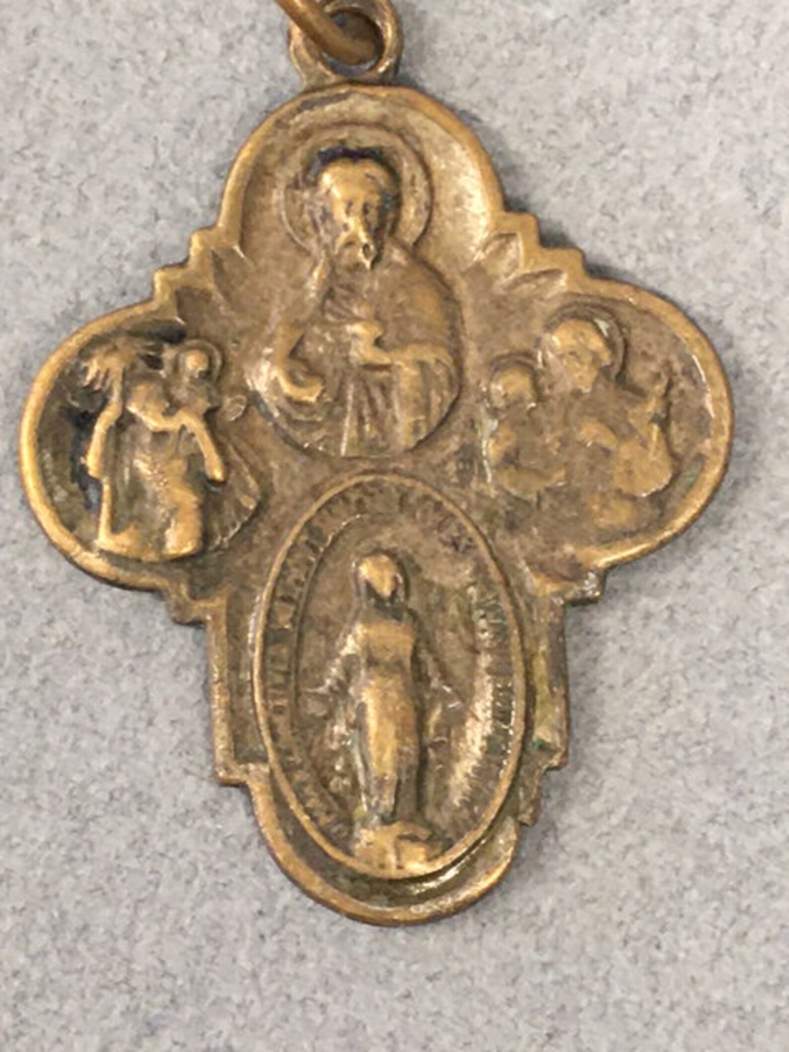 4 Way Cross Pendant Four Way Medal Miraculous Miracle Vintage Catholic ...