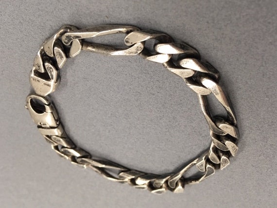 Sterling Chain Bracelet Chunky Fat Figarucci 925 … - image 8