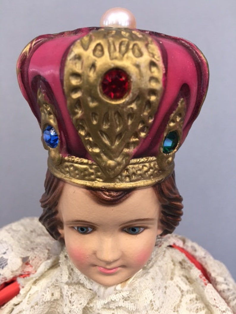 Vintage Infant of Prague Figurine Jesus Chalkware Statue Etsy