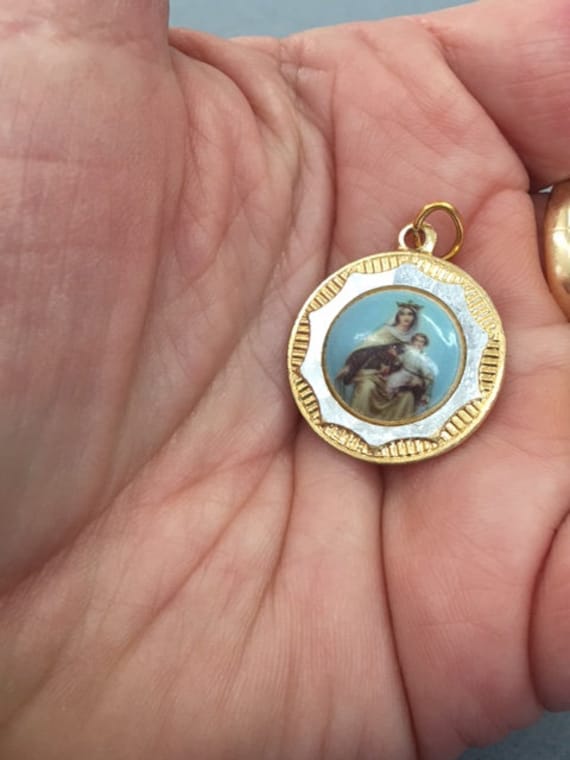 Madonna Child Pendant Virgin Mary Baby Jesus Vintage … - Gem