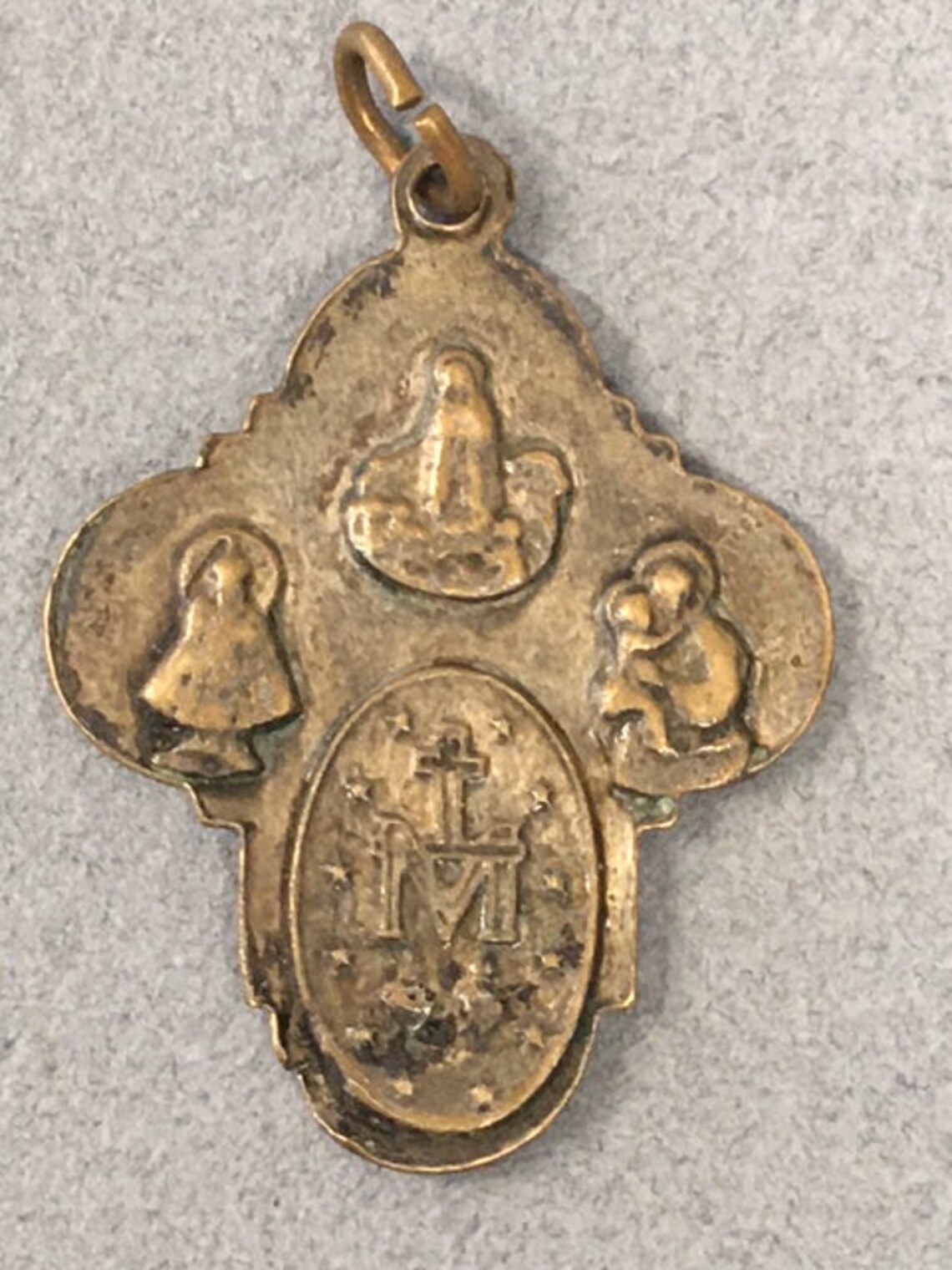 4 Way Cross Pendant Four Way Medal Miraculous Miracle Vintage Catholic ...
