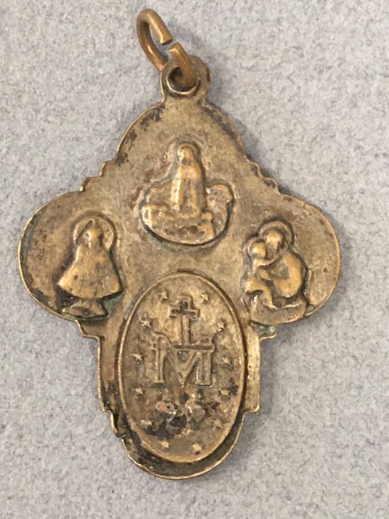 4 Way Cross Pendant Four Way Medal Miraculous Miracle Vintage Catholic ...