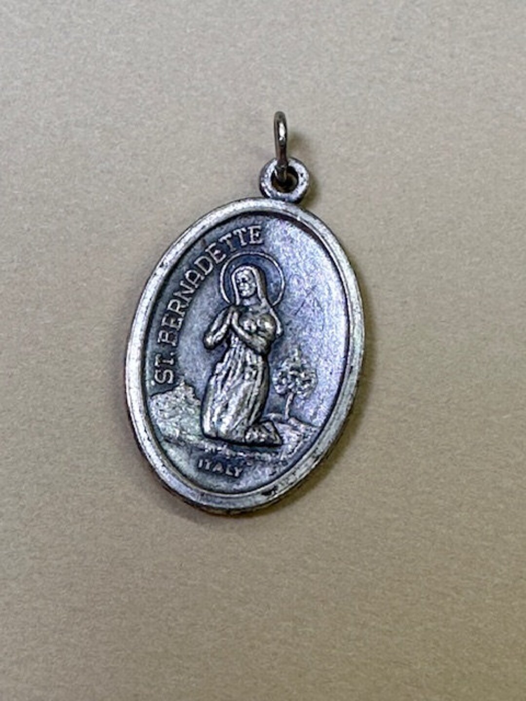 St Bernadette Medal Our Lady Lourdes Shrine Blessed Mother Vintage ...