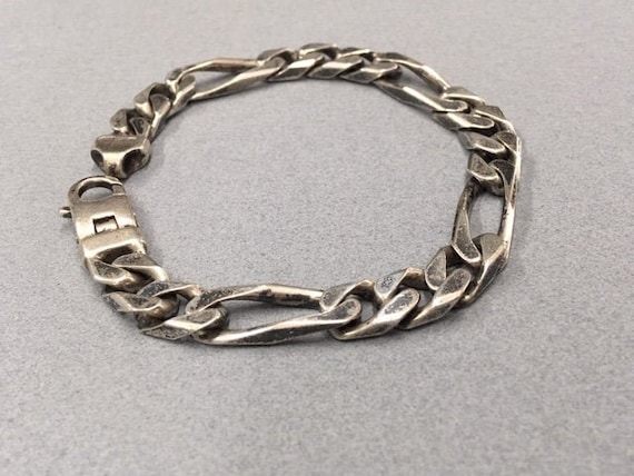 Sterling Chain Bracelet Chunky Fat Figarucci 925 … - image 1