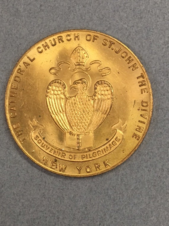 St John Divine Cathedral Coin Gold Plated Token Souvenir