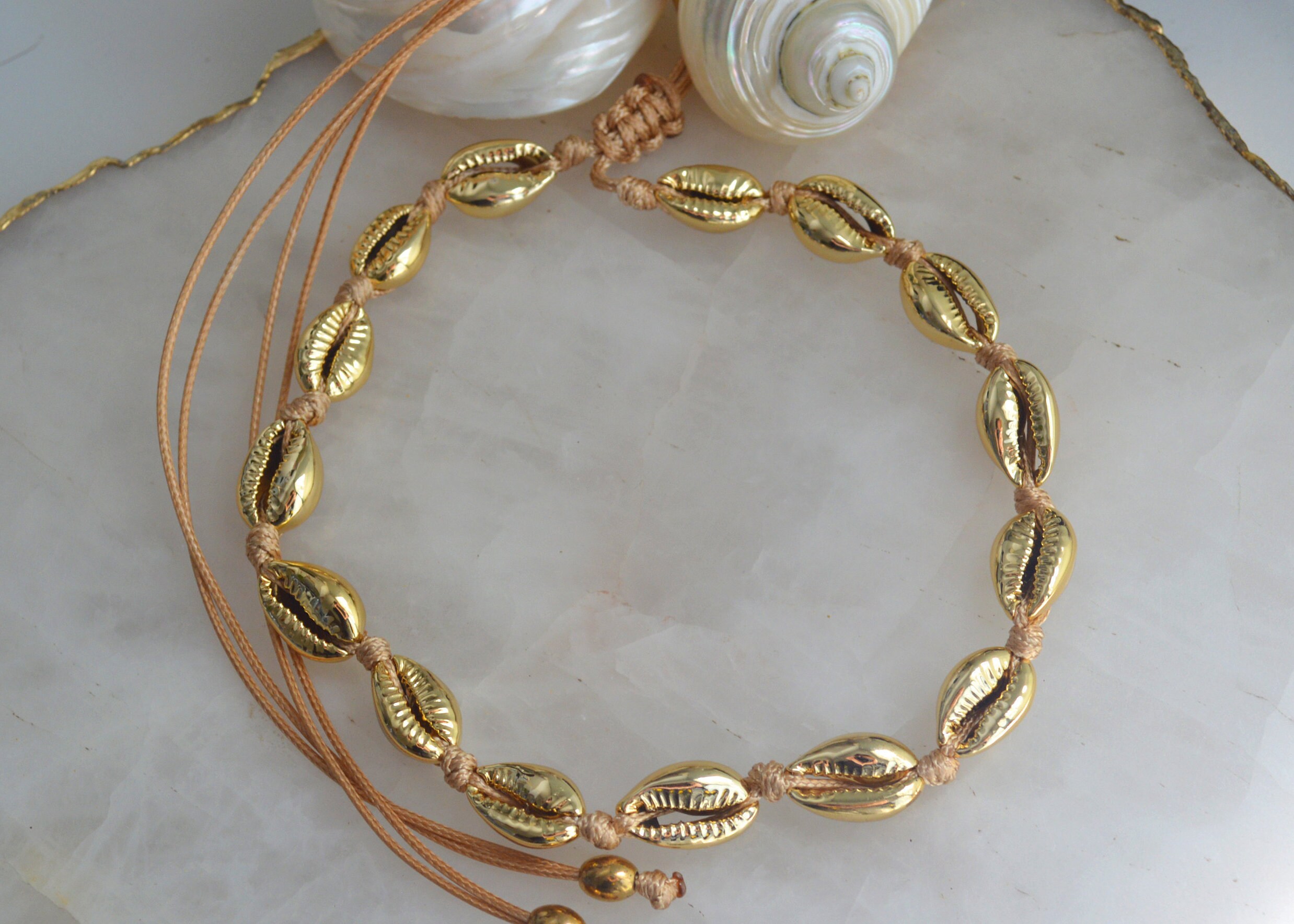 Gold Cowrie Shell Necklace Shell 
