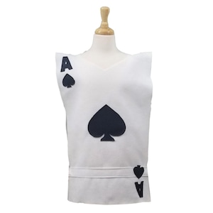 Túnica de disfraz de naipes ACE of SPADES - Elige tu carta (Alicia en el país de las maravillas) - Bebé, niño pequeño, niños, adolescente, adulto y tallas Plus