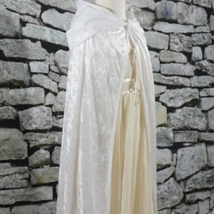 White Crushed Velvet Full Length Hooded Cape - Baby, Toddler, Kids, Teen, Adult, and Plus Sizes Available