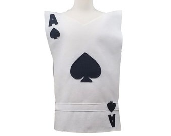 ACE of SPADES Playing Card Costume Tunic - Choose your Card (Alice in Wonderland) - Baby, Toddler, Kids, Teen, Adult and Plus sizes