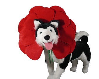 Red Rose Flower Dog Costume (Puppy Costume, Cat Costume, Halloween Costume)