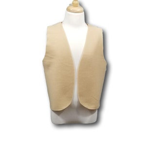 Kids Tan Beige Peasant Costume Vest (Medieval / Renaissance / Colonial / Pirate) Fits Kids 4-16