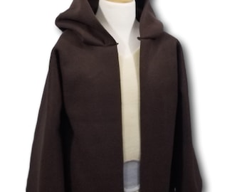Star Galaxy Wars Light Side Brown Jedi Robe Costume Set - Baby, Toddler, Kids, Teen, and Adult Sizes