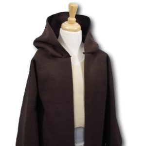 Star Galaxy Wars Light Side Brown Jedi Robe Costume Set - Baby, Toddler, Kids, Teen, and Adult Sizes