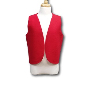 Kids Red Peasant Costume Vest (Medieval / Renaissance / Colonial / Pirate) Fits Kids 4-16