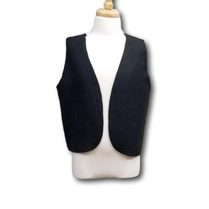 Kids Black Peasant Costume Vest (Medieval / Renaissance / Colonial / Pirate) Fits Kids 4-16