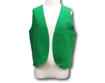 Kids Green Peasant Costume Vest (Medieval / Renaissance / Colonial / Pirate) Fits Kids 4-16