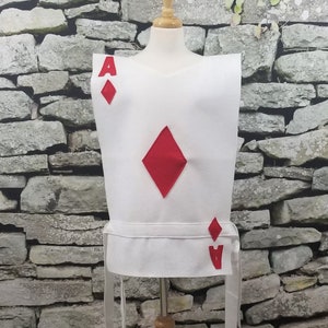 Túnica de disfraz de naipes ACE of DIAMONDS - Elige tu carta (Alicia en el país de las maravillas) - Tamaños para bebés, niños pequeños, niños, adolescentes, adultos y más