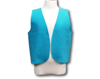 Kids Aqua Blue Teal Peasant Costume Vest (Medieval / Renaissance / Colonial / Pirate) Fits Kids 4-16