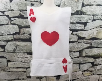 ACE of HEARTS Playing Card Costume Tunic - Choose your Card (Alice in Wonderland) - Baby, Toddler, Kids, Teen, Adult and Plus sizes