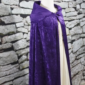 Purple Crushed Velvet Full Length Hooded Cape - Baby, Toddler, Kids, Teen, Adult, and Plus Sizes Available