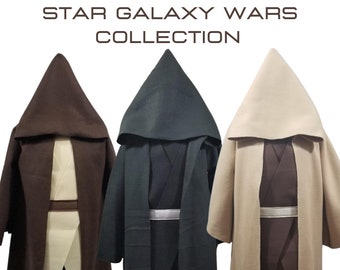 Deluxe Star Galaxy Wars Jedi Robe Costume Collection (Sith, Yoda, Knight) - Baby, Toddler, Kids, Teen, and Adult Sizes