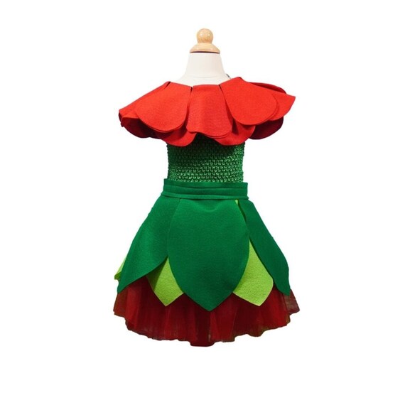 Kids Red Rose Flower Costume Set - Fits Kids 3-7 Years Old ***ON SALE*** -  Etsy