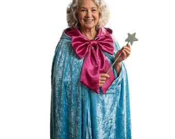 Ensemble cape et baguette de fée marraine (Cendrillon) - Tous les âges, enfants à adultes
