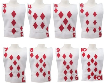 DIAMONDS Playing Card Costume Tunic (Alice in Wonderland) - Baby, Toddler, Kids, Teen, Adult and Plus sizes