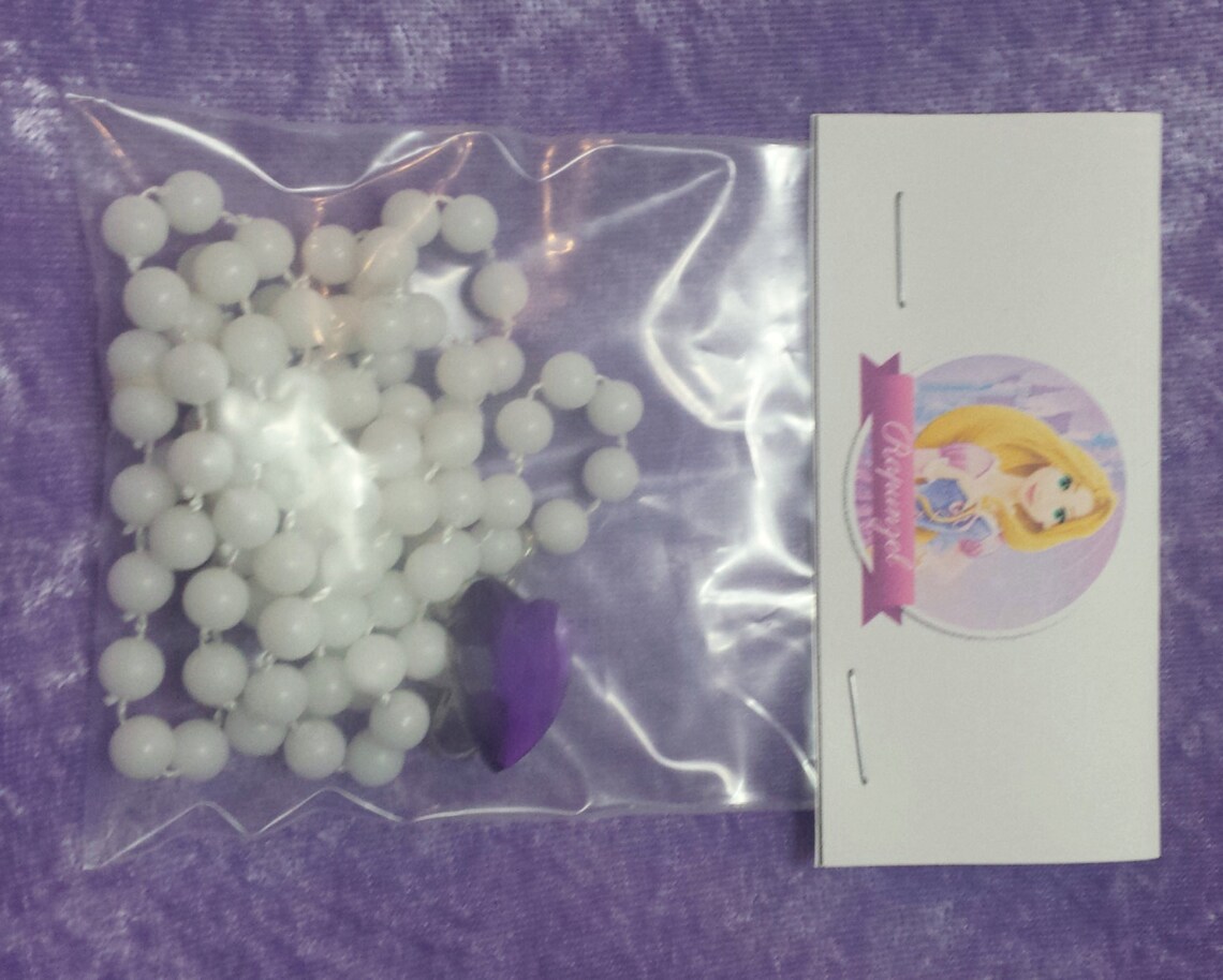 PARTY PACK Rapunzel Heart Pearl Necklace Party Favor Princess Etsy