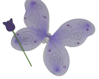 Clearance Purple Butterfly Winds and Tulip Wand Costume Set