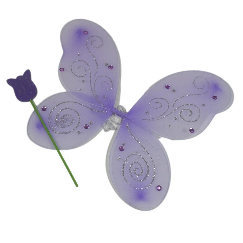 Clearance Purple Butterfly Winds and Tulip Wand Costume Set image 1