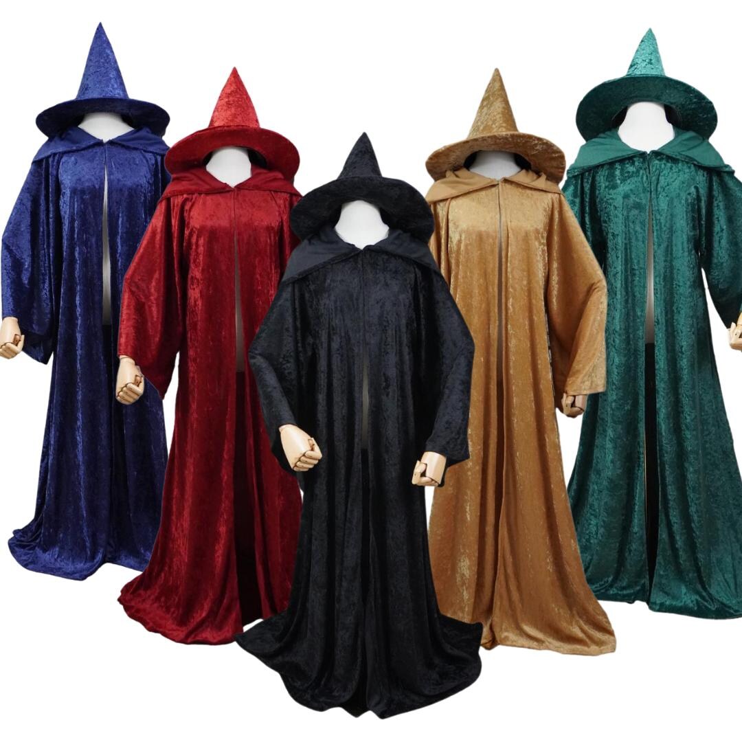 Wizard or Witch Crushed Velvet Costume Robe and Hat Set - Toddler
