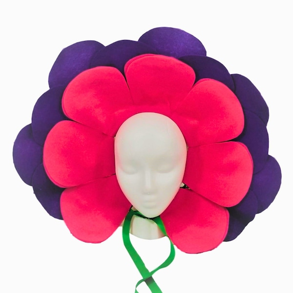 Pink Petunia Flower Headpiece / Pink Purple Flower (two-tone) Baby, Kids, Teen, and Adult sizes