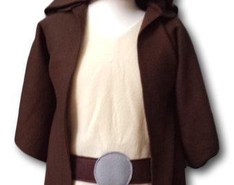 Baby / Toddler Star Galaxy Wars Light Side Brown Jedi Robe Costume Set - Baby, Toddler, Kids, Teen, and Adult Sizes