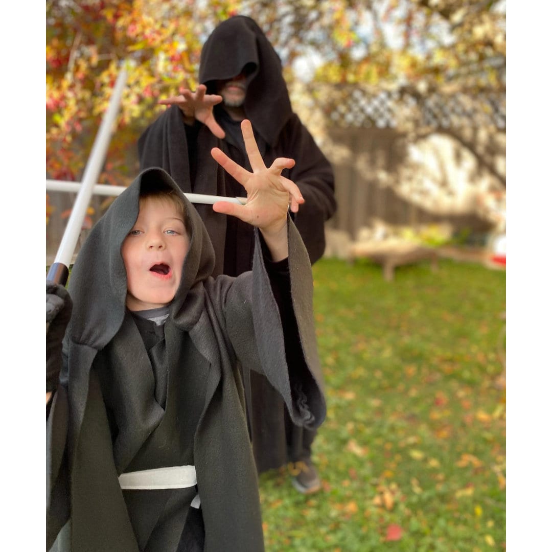 Adult Deluxe Star Galaxy Wars Dark Side Black Jedi Robe Costume