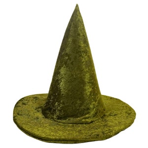 Olive Green Witch / Wizard Costume Hat - Fits Kids to Adults