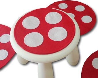 Toadstool Stool Cushion / Story Mat (Enchanted Forest, Fairy, Alice in Wonderland, Mythical Creatures)