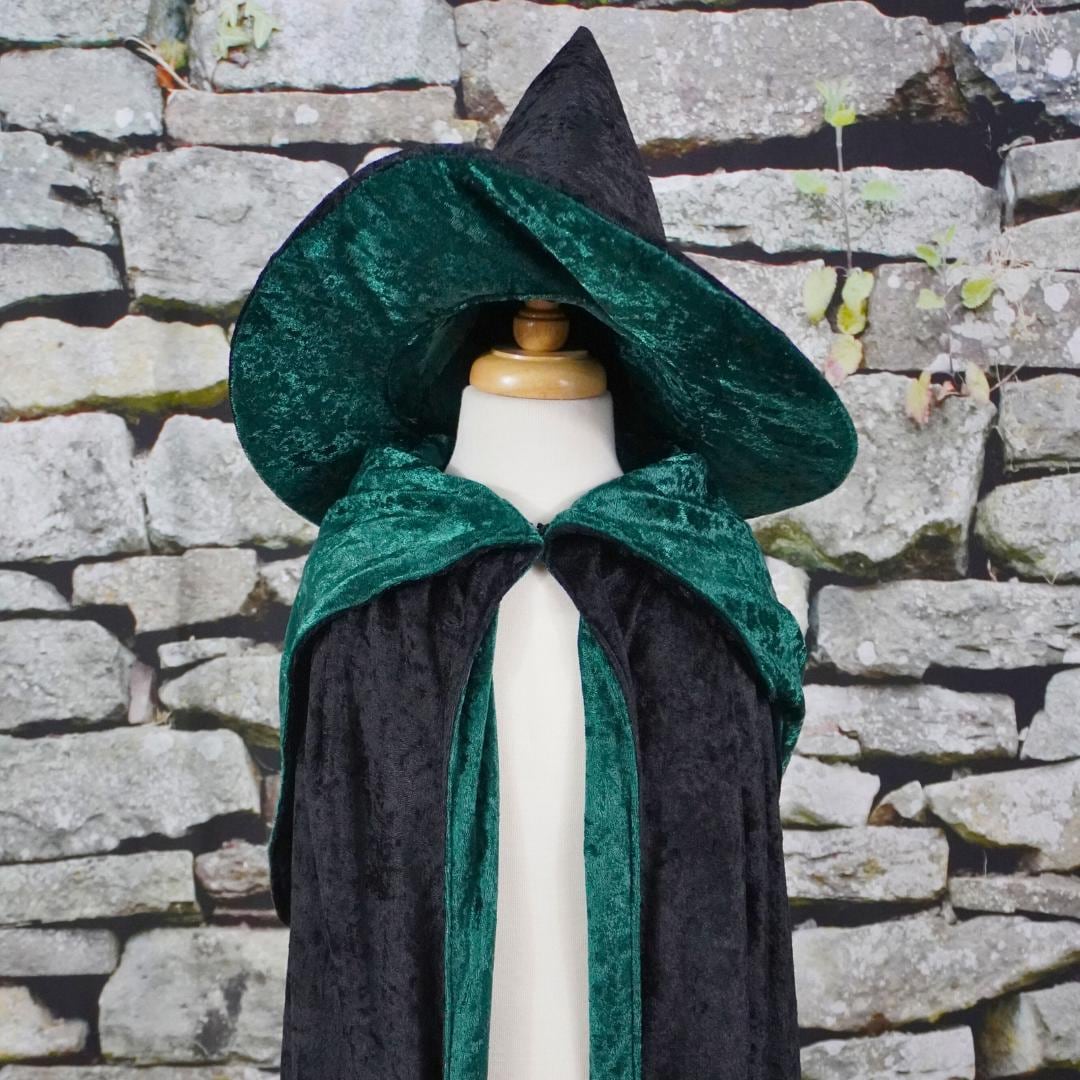 Witch Hat With Velvet Cape Costume Set Halloween Cosplay Accessories Amazon.com: LMYOVE Witch Velvet Cape, Adult Full Length  main image 2