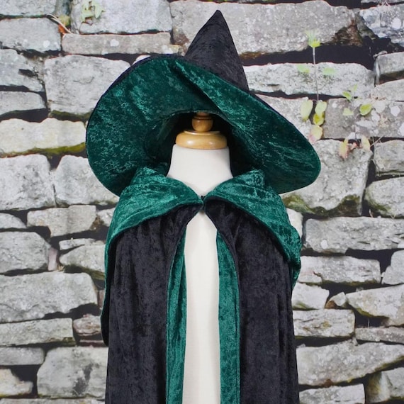 Wicked Witch Black and Green Costume Set (hat and Cape  display picture 3
