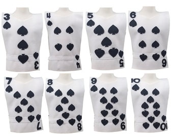 SPADES Playing Card Costume Tunic (Alice in Wonderland) - Baby, Toddler, Kids, Teen, Adult and Plus sizes