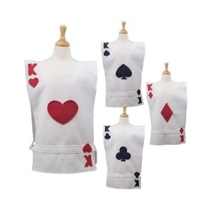 KING Playing Card Costume Tunic (Hearts, Spades, Diamonds, Clubs) - Baby, Toddler, Kids, Teen, Adult and Plus Sizes