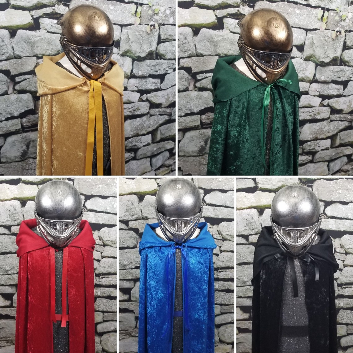 Blue Knight Costume Set Chainmail Tunic Blue Panne Hooded Etsy