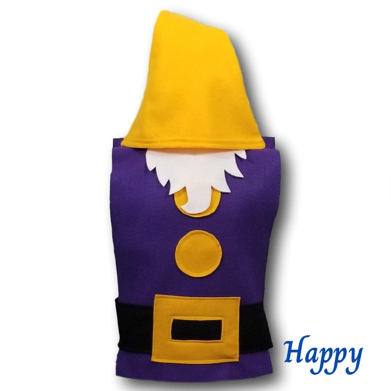 Set of 7 Snow White Seven Dwarfs Hats and Beards (all Different Colors ...
