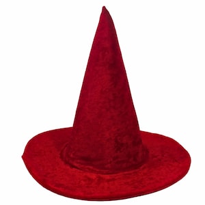 Red Witch / Wizard Costume Hat - Fits Kids to Adults