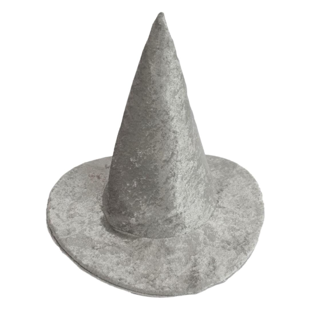 Sombrero De Bruja Gris Con Ala Ancha – Plegable Y Ligero – Ideal Para Disfraces De Magia Y Halloween