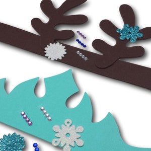 Party Pack Frozen Sven Reindeer Antlers Bandeau & Frozen Elsa Diadèmes Craft Kits