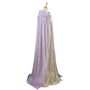 Lavender Light Purple Crushed Velvet Full Length Hooded Cape - Baby, Toddler, Kids, Teen, Adult, and Plus Sizes Available