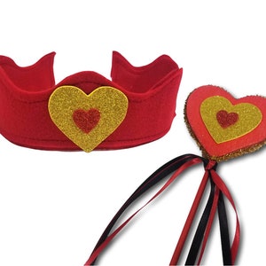 Queen of Hearts Accessory Set - Heart Wand  and Red Crown ***ON SALE***
