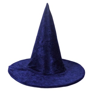 Dark Blue Navy Witch / Wizard Costume Hat - Fits Kids to Adults
