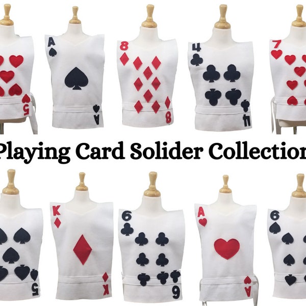 Playing Card Solider Costume Tunic Collection (Alice in Wonderland) - Baby, Toddler, Kids, Teen, Adult and Plus sizes